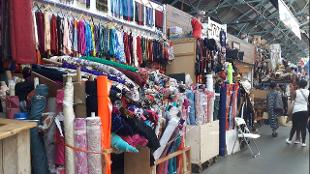 Fabric stalls at Tooting Market. Image courtesy of Tooting Market.