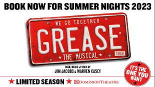 This summer, Grease The Musical returns to the Dominion Theatre. Image courtesy of SEE Tickets.