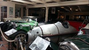 Racing cars on display. Image courtesy of the Brooklands Museum.