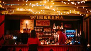 Sip on wine at Dinerama's Winerama bar. Image courtesy of Street Feast.