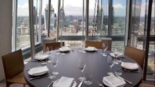 A table at Oblix at The Shard. Image courtesy of Oblix.