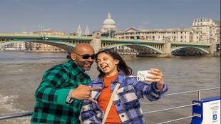 Take a selfie on the River Thames on a city cruise. Image courtesy of City Cruises.