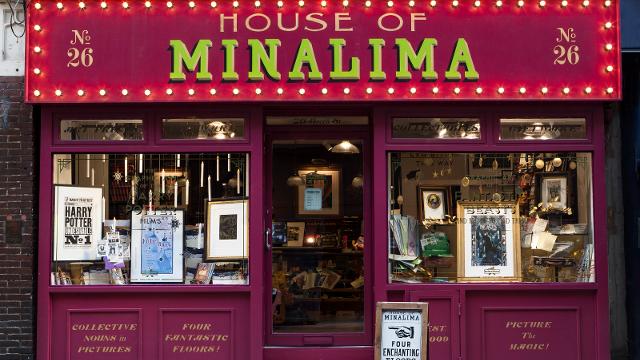 London, UK - November 23, 2021: Harry potter books in the window of MinaLima,  the design studio behind the graphic props of the Harry Potter and Fanta  Stock Photo - Alamy