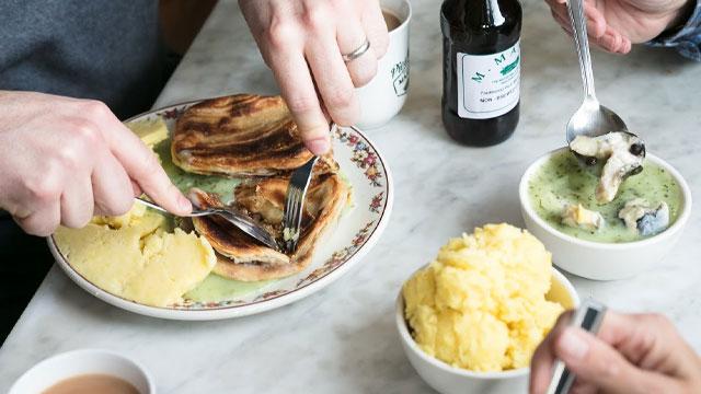 Pie & mash. Credit: Emma Harrington. Image courtesy of M Manze. Pie & mash. Credit: Emma Harrington. Image courtesy of M Manze.