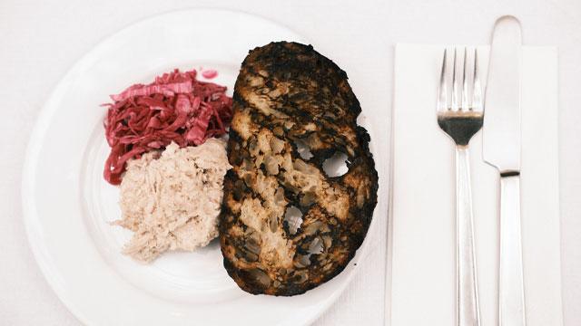Mackeral pate and pickled red cabbage. Credit: Henry Harte. Image courtesy of Arnold & Henderson. Mackeral pate and pickled red cabbage. Credit: Henry Harte. Image courtesy of Arnold & Henderson.