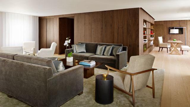 The living room in the Penthouse suite. Credit: Nikolas Koenig. Image courtesy of Purple.