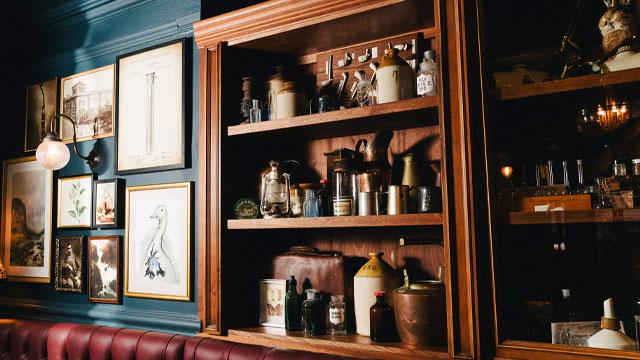 Memorabilia on shelves. Image courtesy of Greene King. Memorabilia on shelves. Image courtesy of Greene King.