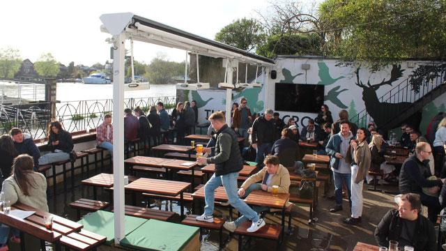 The terrace at The White Cross. Image courtesy of Young's.