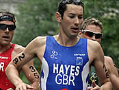 Competitors run in the triathlon