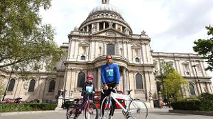 Copyright Getty Images. Martin Johnson is joined by Tom Harrison, Beth Nimmock and children from Field End Junior School at the Prudential RideLondon Freecycle launch at St Paul's. Prudential RideLondon FreeCycle Launch