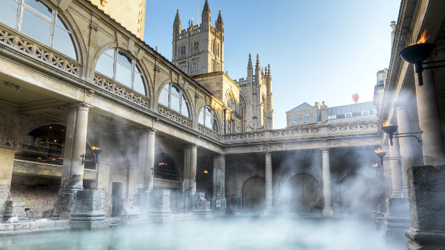 Les Roman Baths de Bath en Angleterre.
