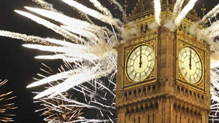 New Year's Eve Fireworks over Big Ben New Year's Eve Fireworks over Big Ben