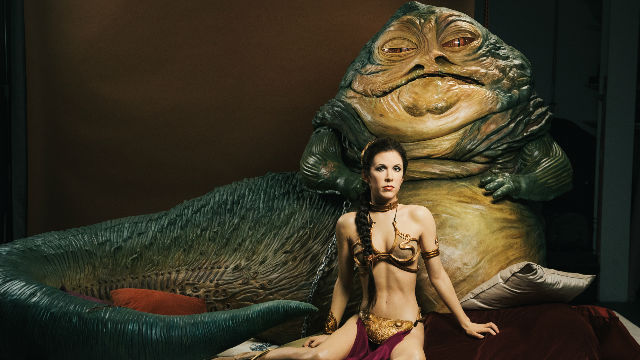 Jabba the Hutt and Princess Leia at the Madame Tussauds Star Wars Experience